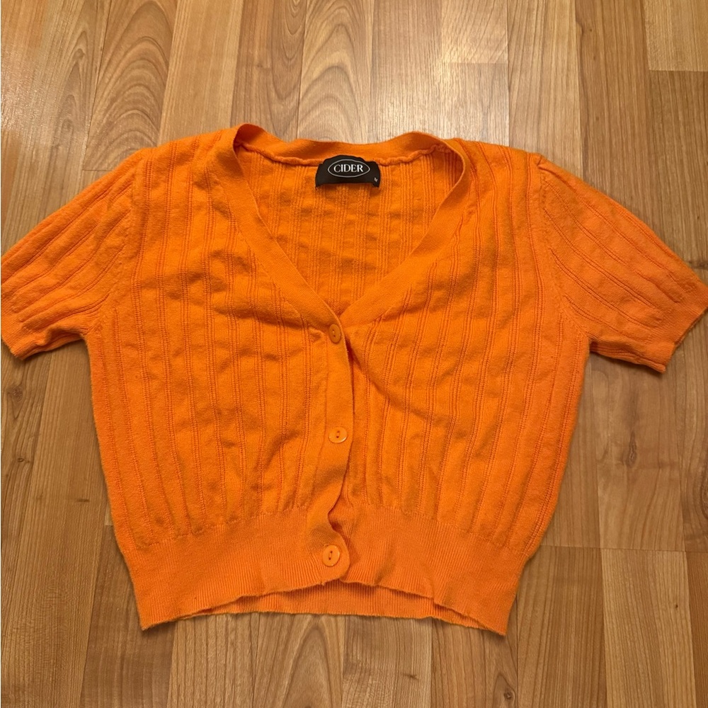Cider Orange Knit Cardigan
